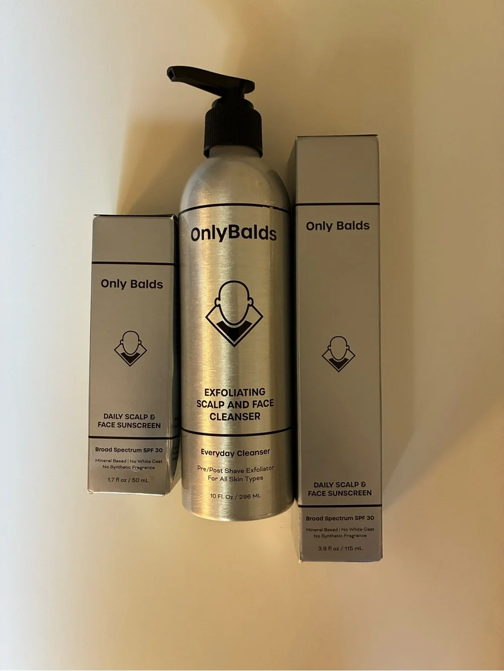 Only Balds Daily Scalp & Face Sunscreen & Cleanser Set